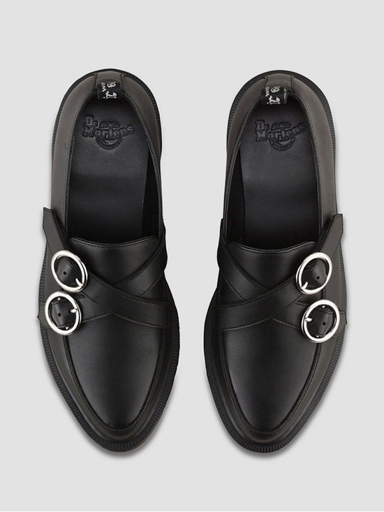 Dr. Martens Shoes - Dr. Martens Black Leather Double-Buckle Flats